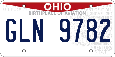 OH license plate GLN9782