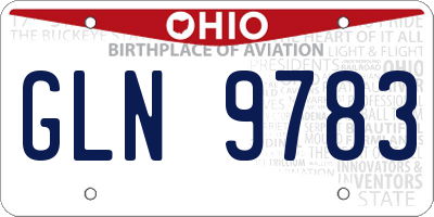 OH license plate GLN9783