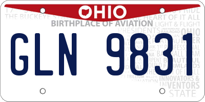 OH license plate GLN9831