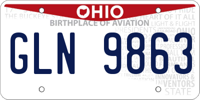 OH license plate GLN9863