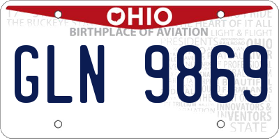 OH license plate GLN9869
