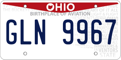 OH license plate GLN9967