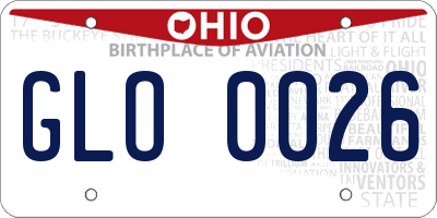 OH license plate GLO0026