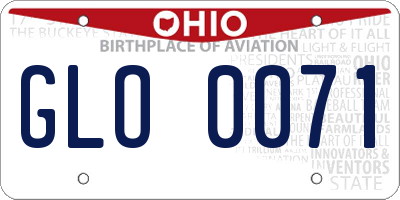 OH license plate GLO0071