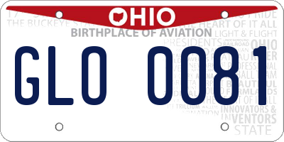 OH license plate GLO0081