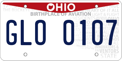 OH license plate GLO0107