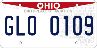 OH license plate GLO0109