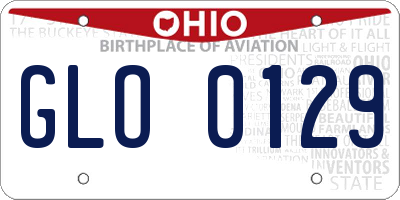 OH license plate GLO0129