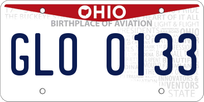 OH license plate GLO0133