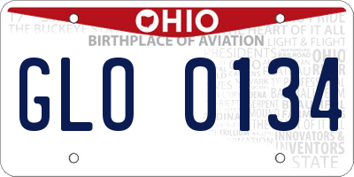 OH license plate GLO0134
