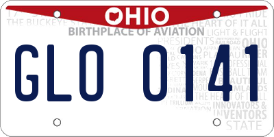 OH license plate GLO0141