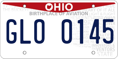 OH license plate GLO0145