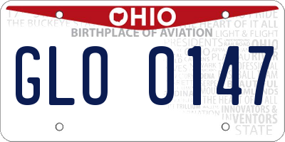 OH license plate GLO0147