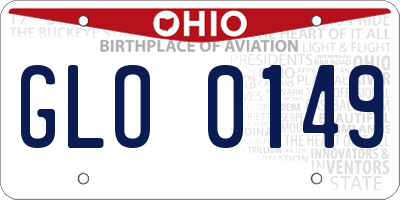 OH license plate GLO0149
