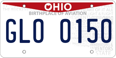 OH license plate GLO0150
