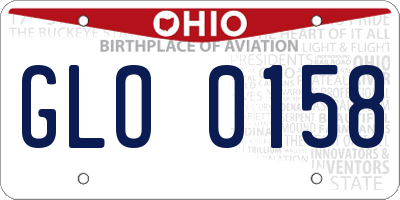 OH license plate GLO0158