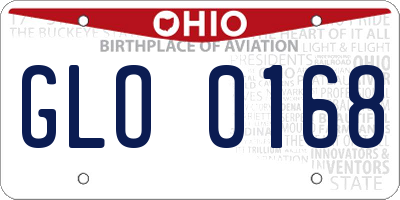 OH license plate GLO0168