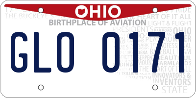 OH license plate GLO0171