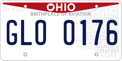 OH license plate GLO0176