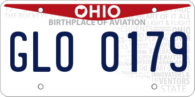 OH license plate GLO0179