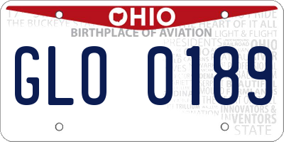 OH license plate GLO0189
