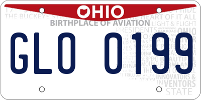 OH license plate GLO0199