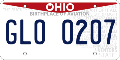 OH license plate GLO0207