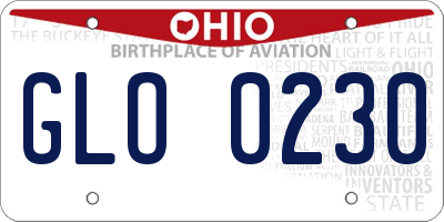 OH license plate GLO0230