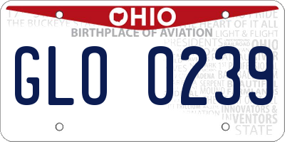 OH license plate GLO0239