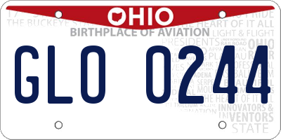 OH license plate GLO0244