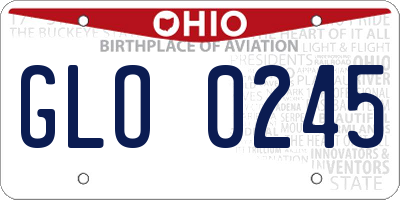 OH license plate GLO0245