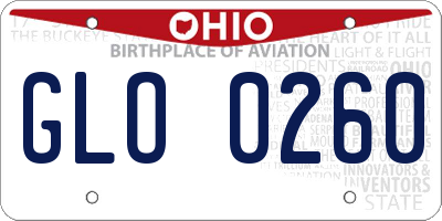 OH license plate GLO0260