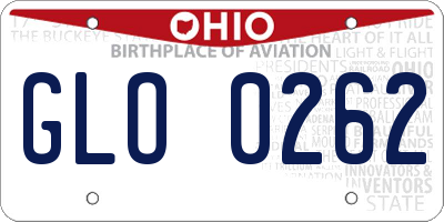 OH license plate GLO0262