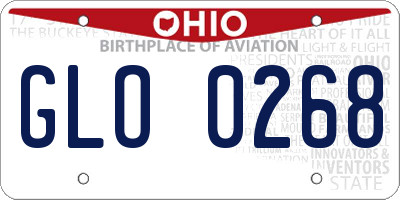 OH license plate GLO0268