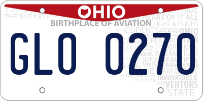 OH license plate GLO0270