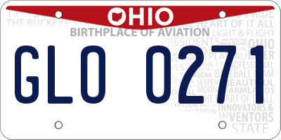 OH license plate GLO0271
