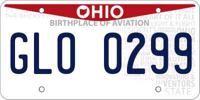 OH license plate GLO0299
