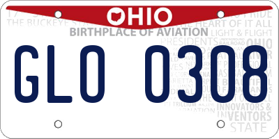 OH license plate GLO0308