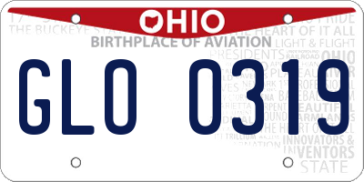 OH license plate GLO0319