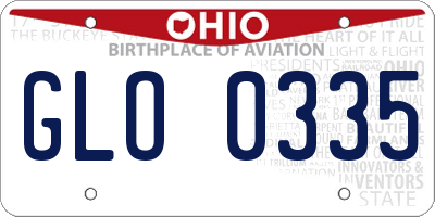 OH license plate GLO0335