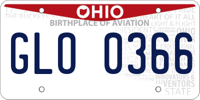 OH license plate GLO0366