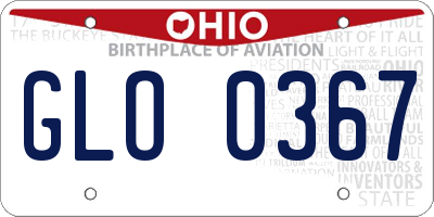 OH license plate GLO0367