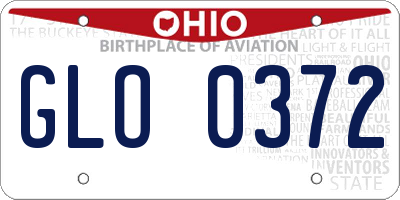 OH license plate GLO0372