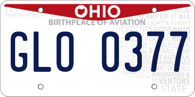 OH license plate GLO0377