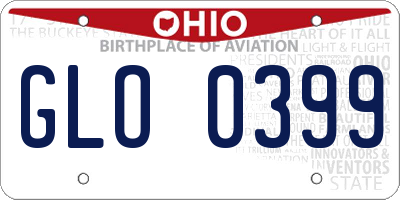 OH license plate GLO0399