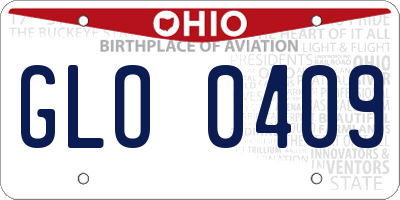 OH license plate GLO0409