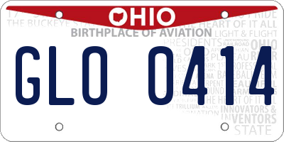OH license plate GLO0414