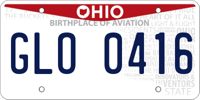 OH license plate GLO0416