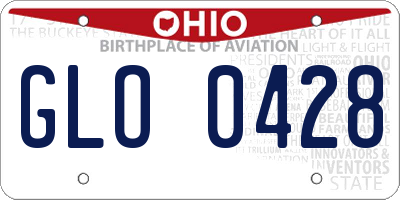 OH license plate GLO0428