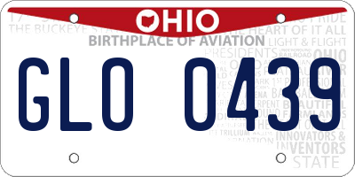OH license plate GLO0439